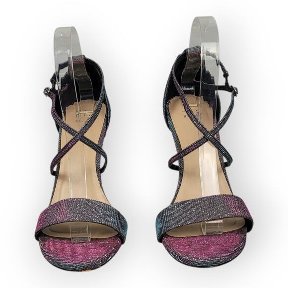 Mix No. 6 Zaydia Metallic Color Shift Strappy High Heels Size 8.5 Wedding Prom - Picture 3 of 10